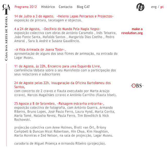 Programa 2012 - site casa das Artes . Programa 2012 . site