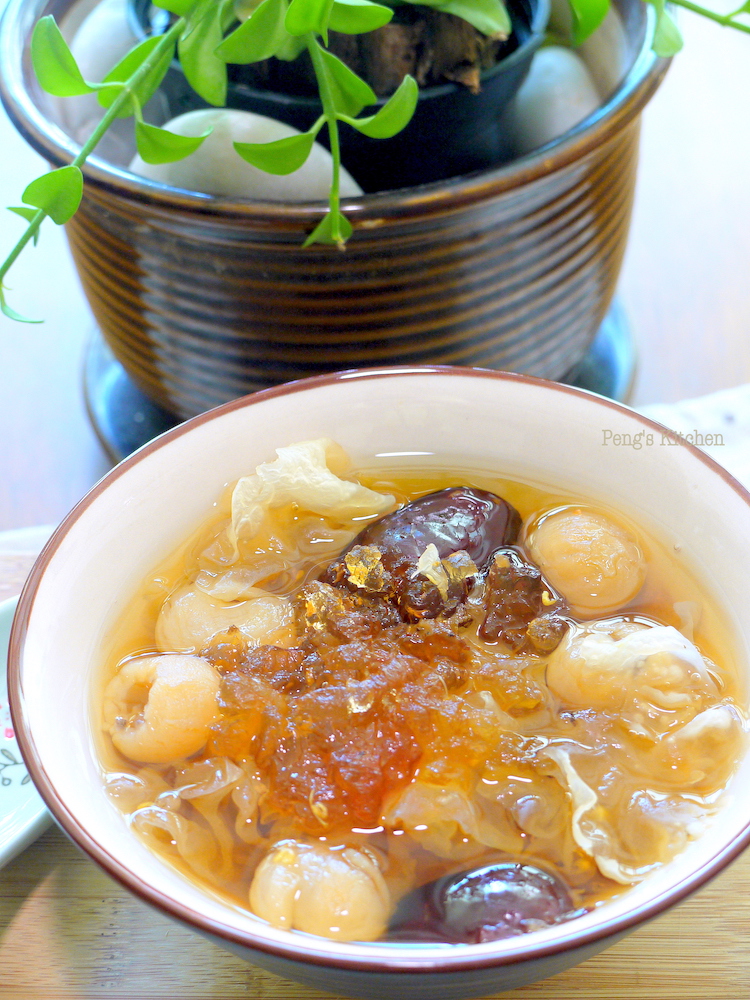 Peng's Kitchen Osmanthus White Fungus Peach Resin Dessert 桂花雪耳桃胶甜汤