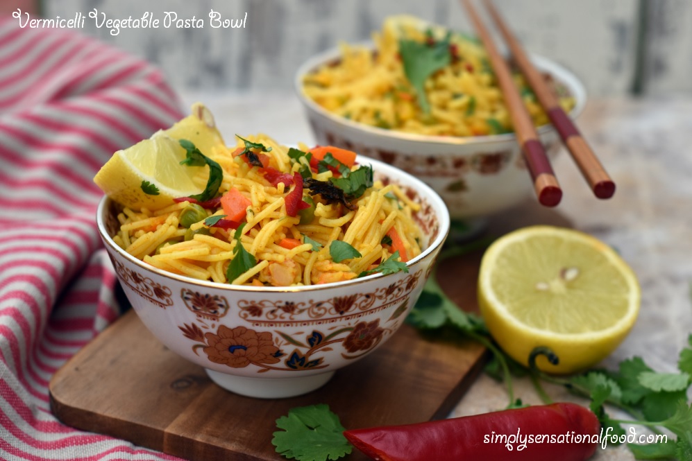 Vegetarian Vermicelli -Fideo Pasta bowl. | simply.food