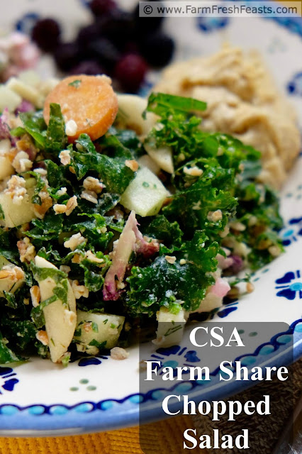 a close up shot of CSA farm share chopped salad