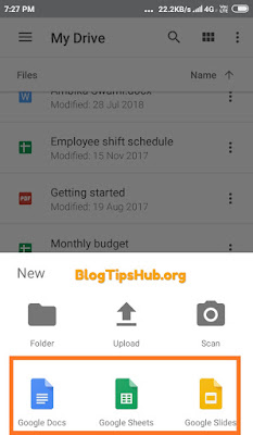 available docs in google drive