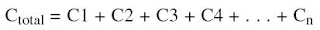 fórmula para capacitores en serie
