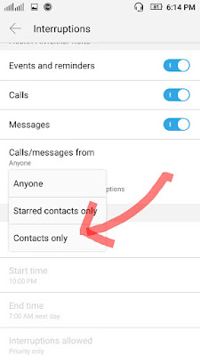 android calls preference