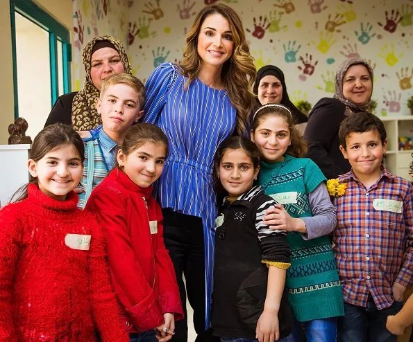 Queen Rania of Jordan visited the Queen Rania Family and Child Center (QRFCC)’s newest interactive programs for child and family welfare