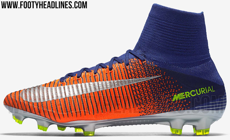 blue and orange nike soccer cleats