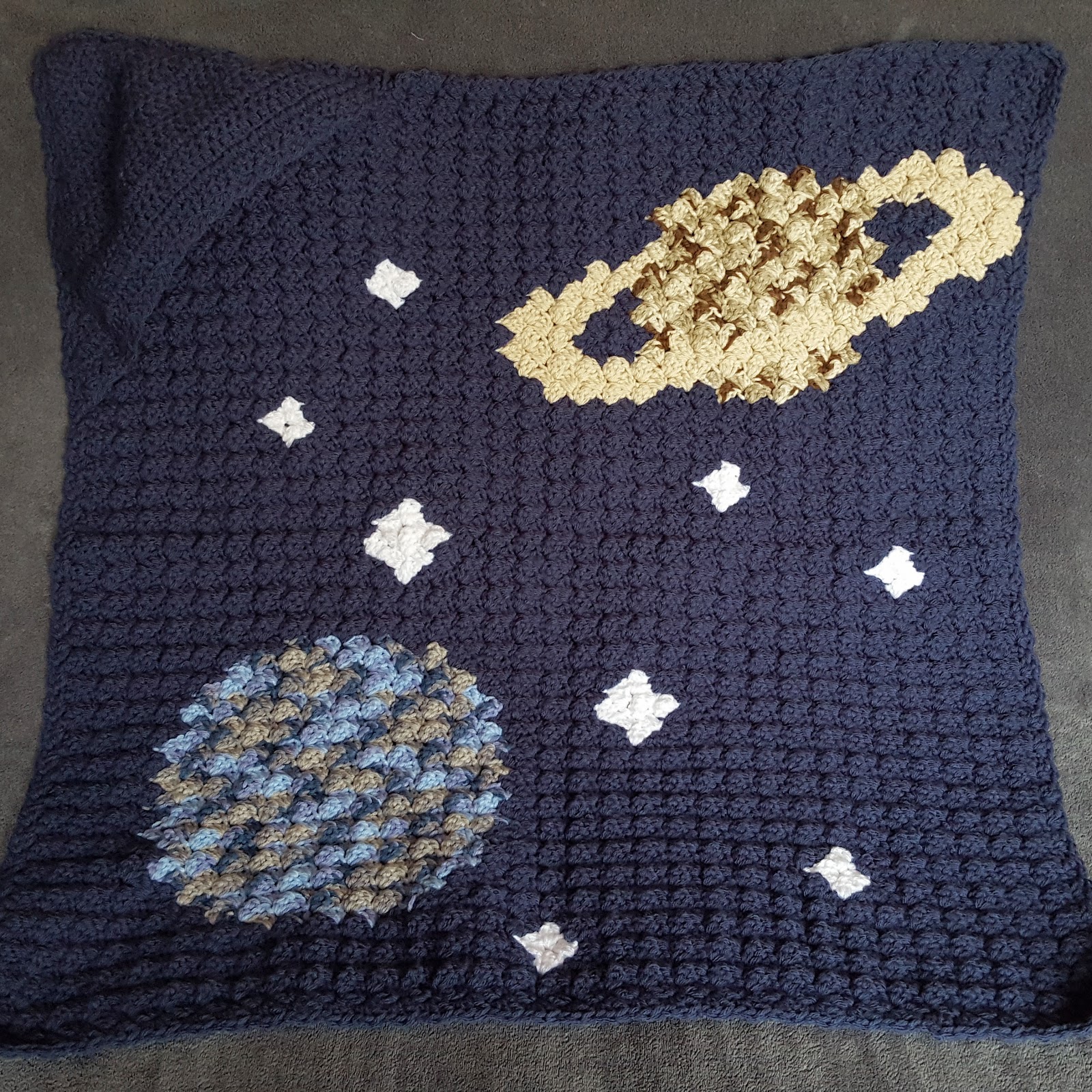 Saturn and Neptune Baby Blanket with Comfort Swatches