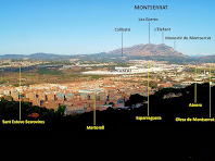Panoràmica de Martorell i Montserrat des del Castell de Rosanes
