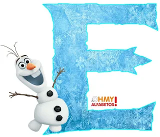 Alfabeto de Olaf de Frozen Sonriendo.
