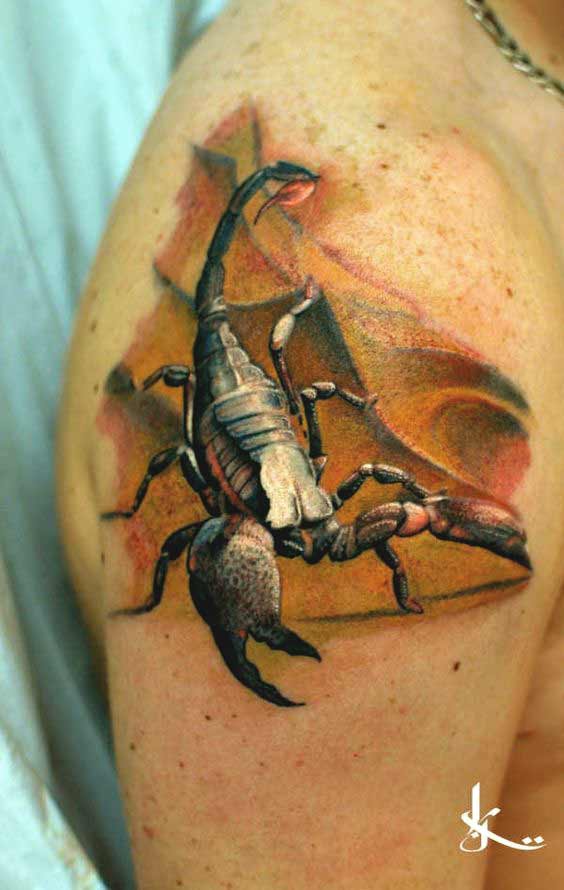 Scorpio Tattoo Designs for Men On Bicep