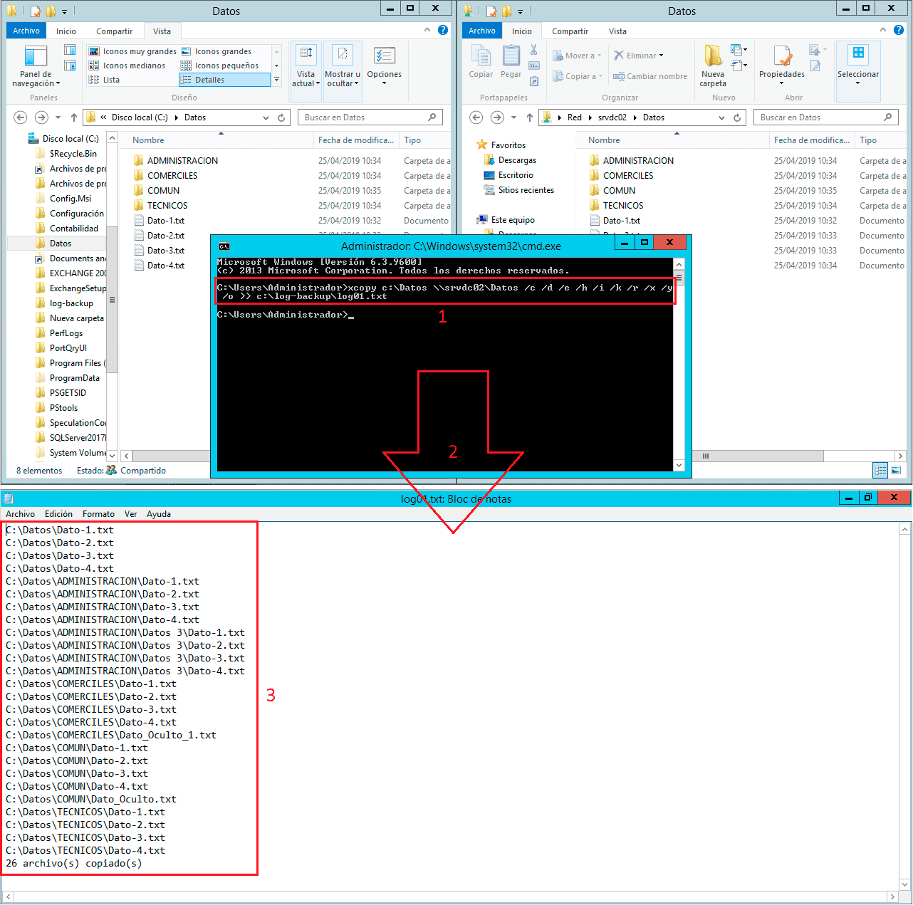 Pantallazos.es Windows CMD Realizar una copia de seguridad usando el