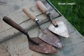 Quirky, cool cement trowel hooks on reclaimed barn wood, by Shizzle Design, featured on I Love That Junk