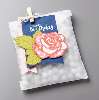Stampin' Up! Rose Garden Thinlits Treat Bag #stampinup party favor birthday gift 