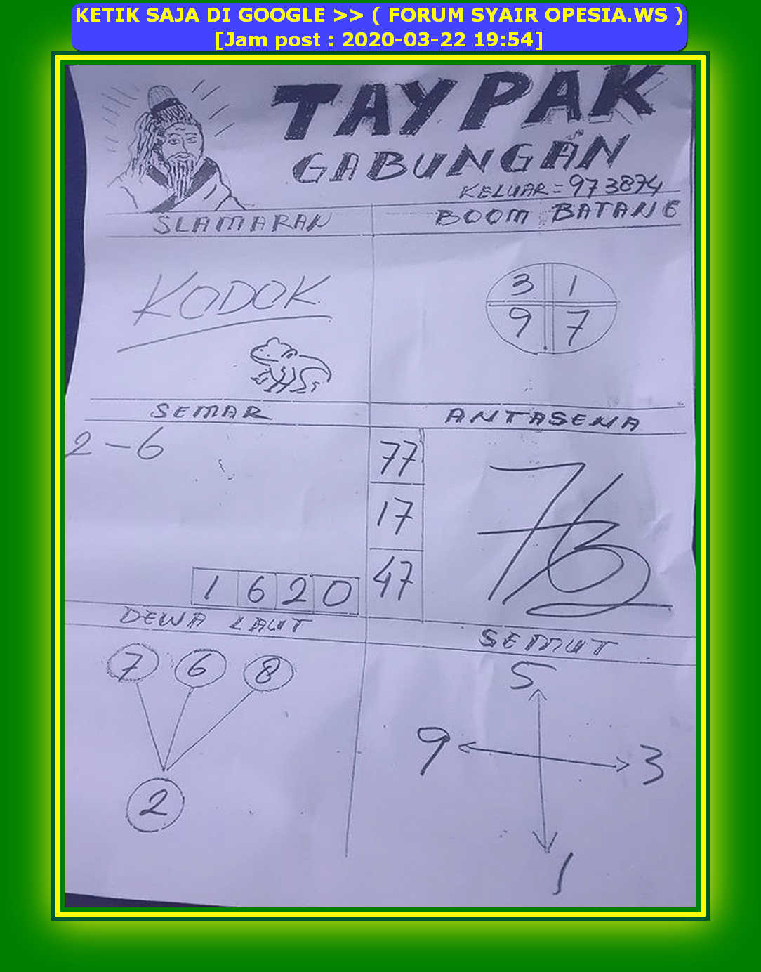 1 New Message Kode Syair Hongkong 22 Maret 2020 Forum Syair Togel Hongkong Singapura Sydney