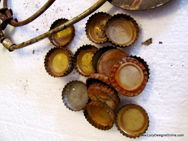 how to make things rusty bottle cap art