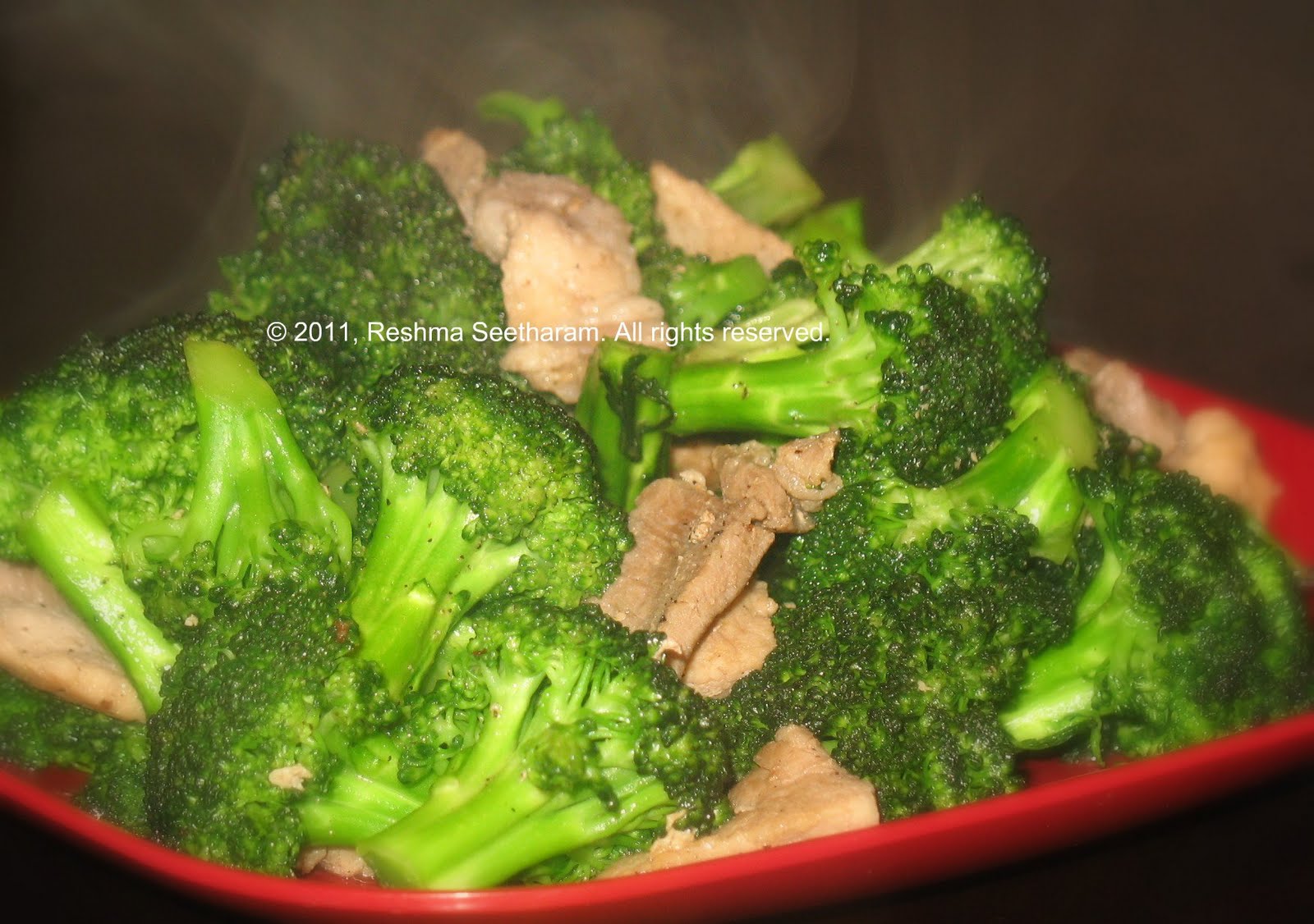 Chicken in soy sauce and Broccoli