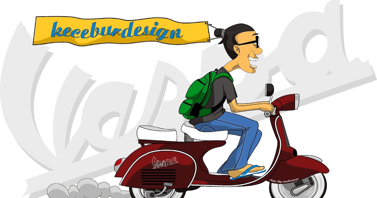 53 Gambar Kartun Lucu Vespa