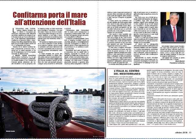 OTTOBRE 2018 PAG.10 - Confitarma porta il mare all’attenzione dell’Italia