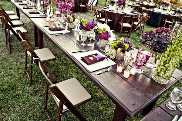 Table decorations for the wedding in purple color – 32 images!