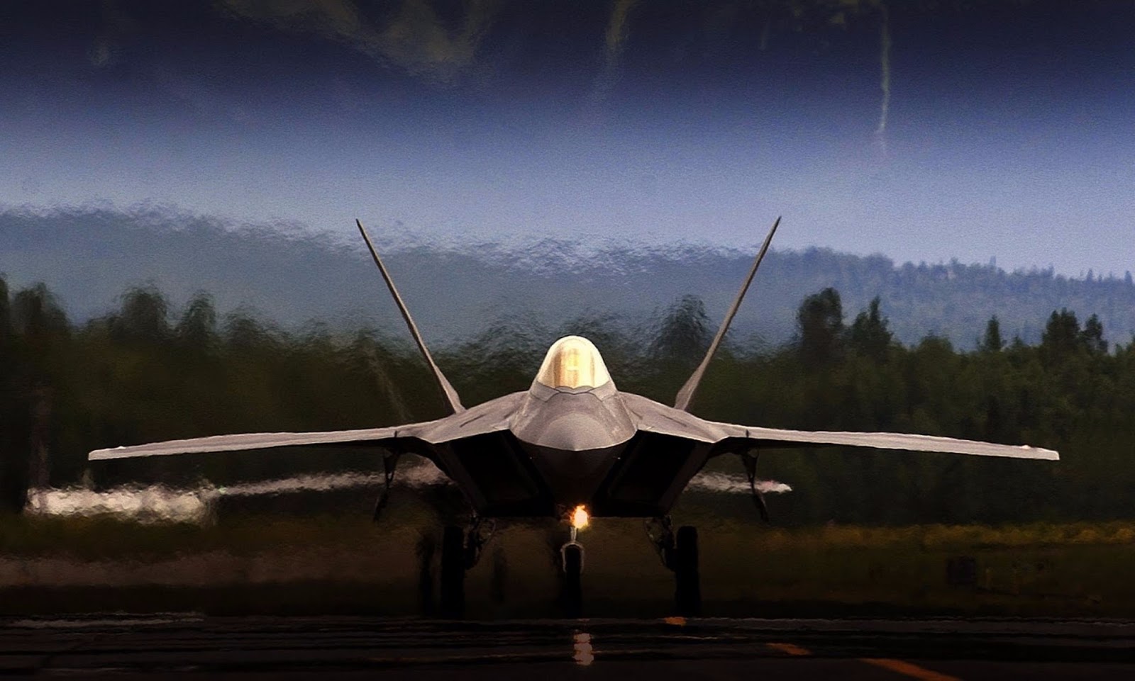 F-22 Raptor Lined Up Takeoff At Langley Field Aircraft Wallpaper 4018
