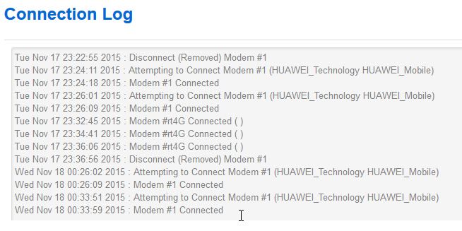 A modem is connected to