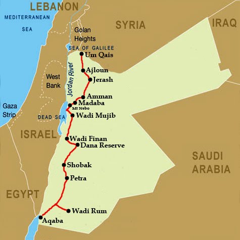Mapa Jordánska