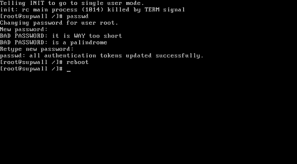 CentOS 6 Single User CLI (reboot)