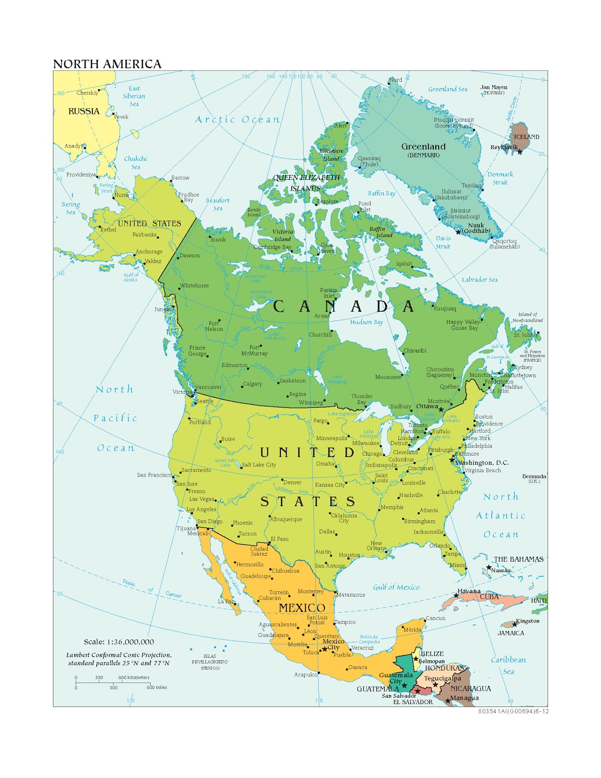 Bewegt Nordamerika Politische Karte