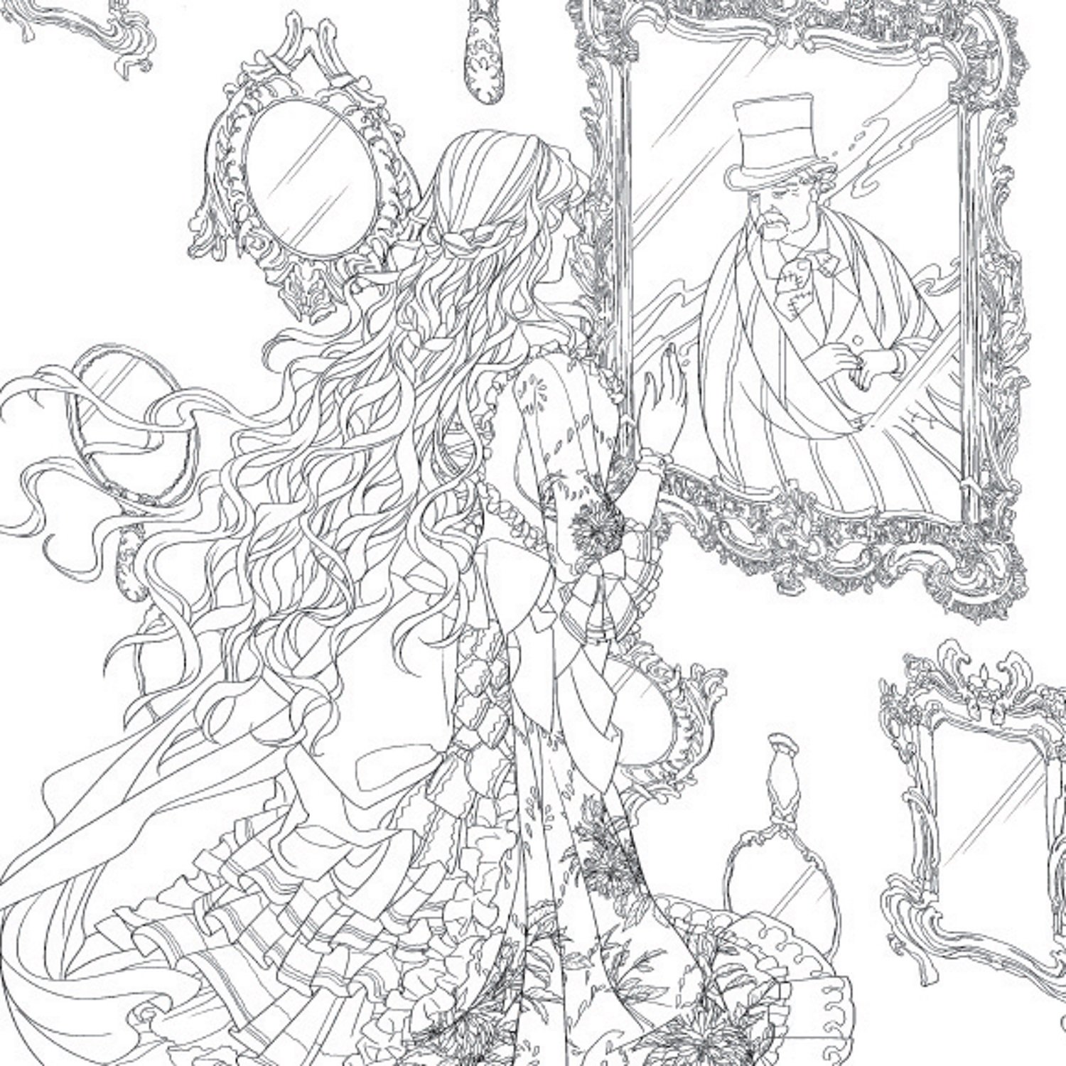 SurLaLune Fairy Tales Blog: Color the Classics: Beauty and the Beast: A Deeply Romantic Coloring Book by Jae-Eun Lee