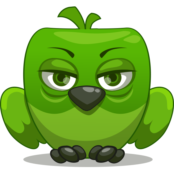 Serious Green Bird Emoji