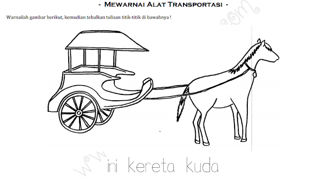 LEMBAR KERJA MEWARNAI ALAT TRANSPORTASI UNTUK ANAK USIA