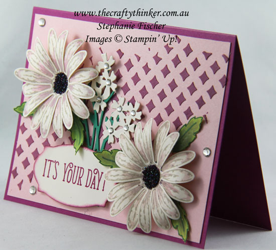 Floral Card, Pattern Party masks, Daisy Delight, Bouquet Bunch, #thecraftythinker, Stampin Up Australia Demonstrator, Stephanie Fischer, Sydney NSW
