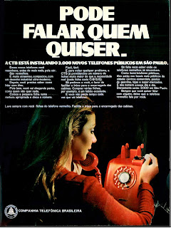 propaganda Companhia Telefônica Brasileira - 1970; propaganda década de 70; História dos anos 70; Brazil in the 70s.