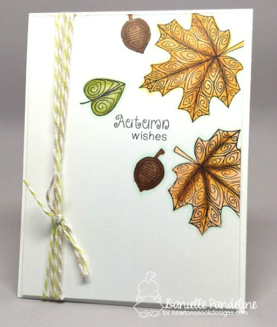 Autumn Wishes Card by Danielle Pandeline | Beautiful Leaves Stamp Set & Die by Newton's Nook Designs #newtonsnook