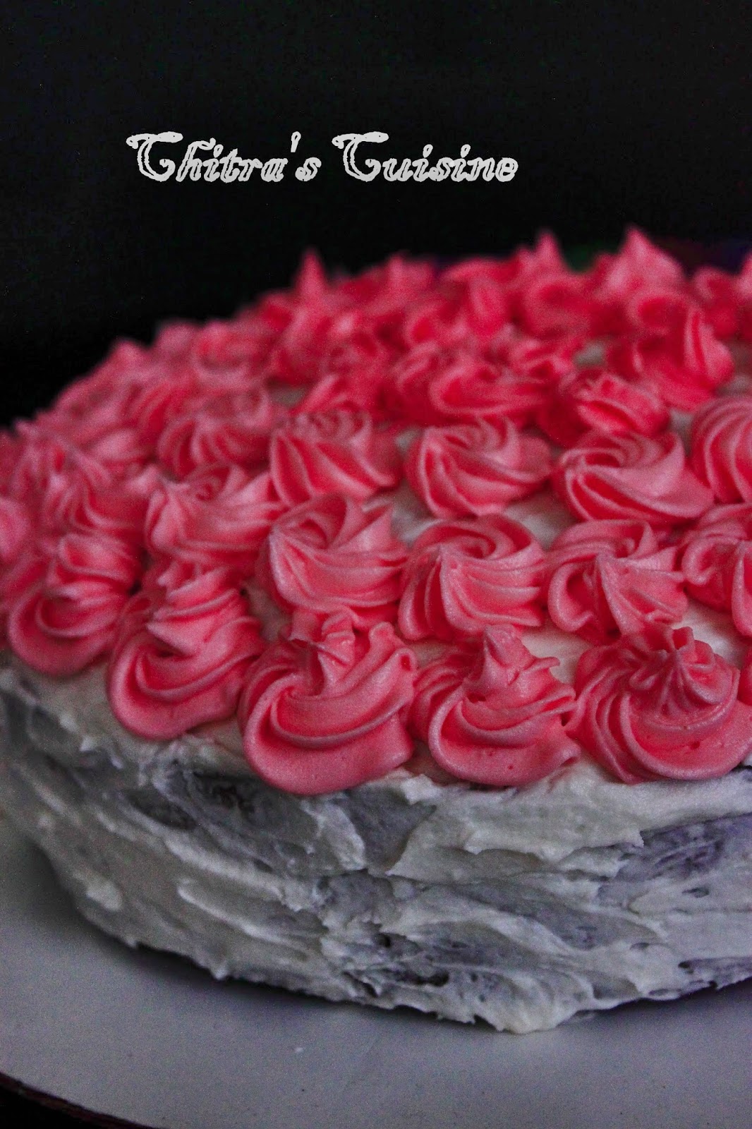 Chitra's Cuisine: Simple Vanilla Cake with Butter Cream Frosting
