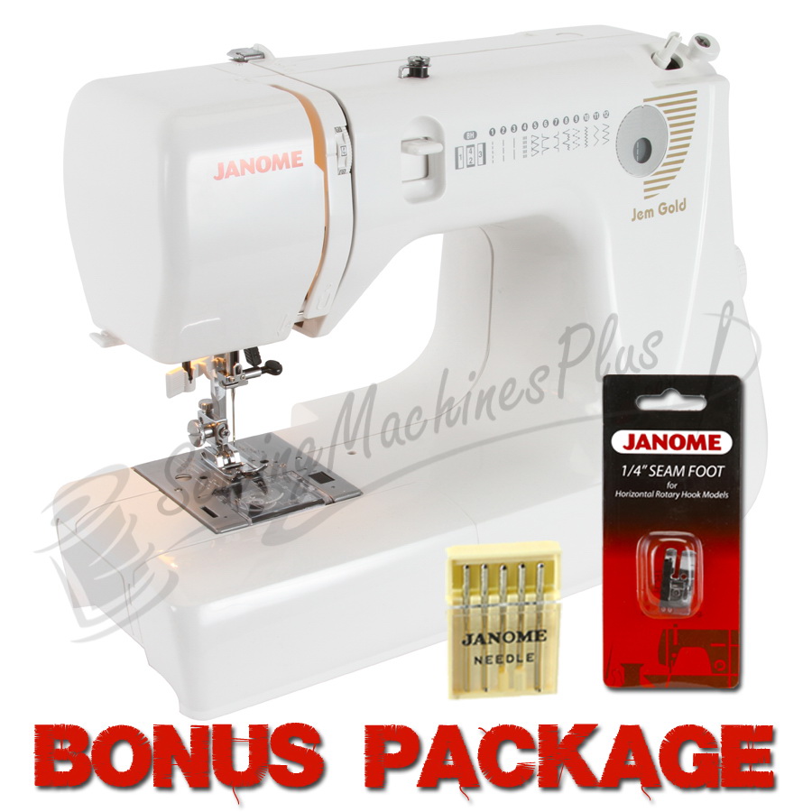 Janome Jem Gold 660 12-Stitch Compact Lightweight Sewing Quilting Machine - FREE BONUS Janome Jem Gold 660 12-Stitch Compact Lightweight Sewing Quilting Machine - FREE BONUS