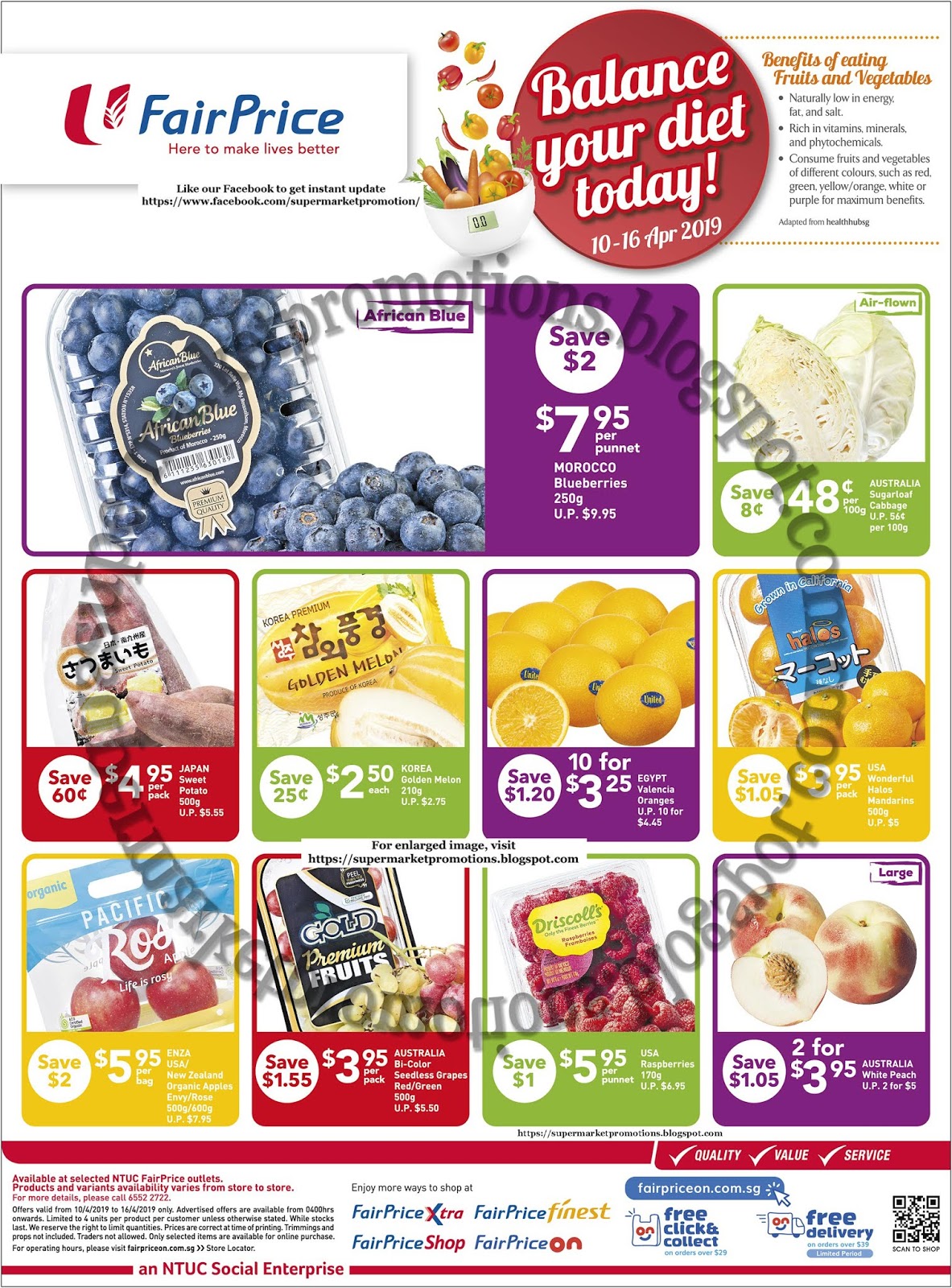 NTUC FairPrice Fruits & Vegetables Promotion 10 16 April 2019