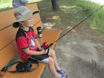 Grandson fishing at the lake