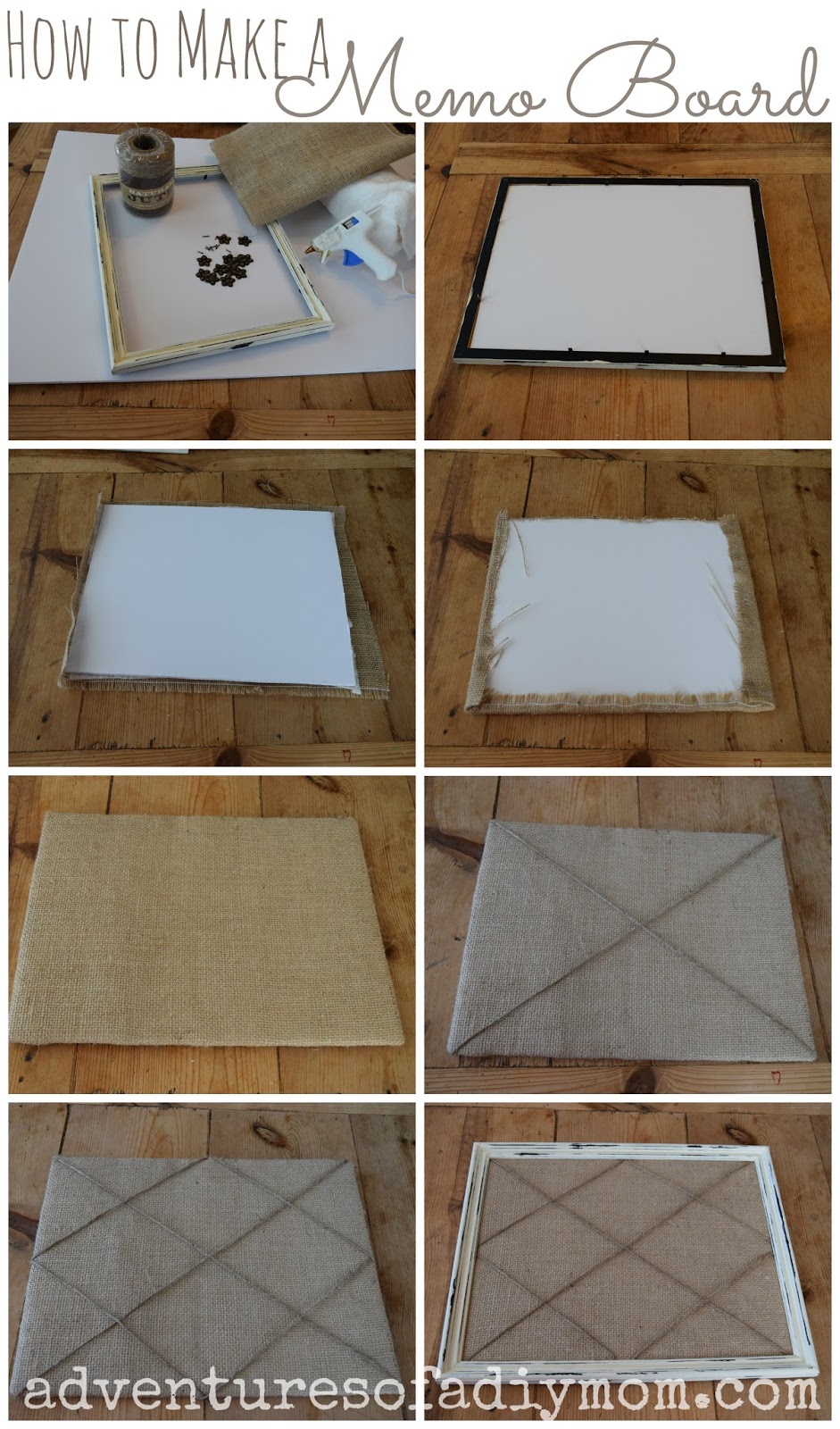 how to make a burlap and twine memo board how to make a burlap and twine memo board