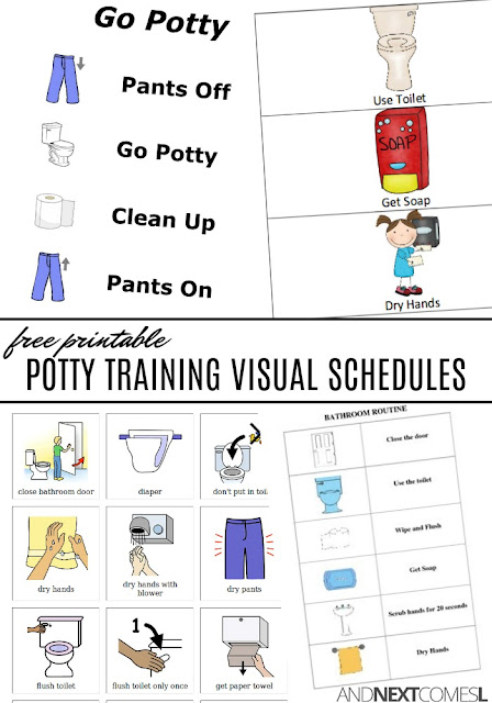 Free printable potty training visual schedules for kids