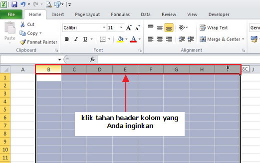 Cara memperkecil tabel di excel