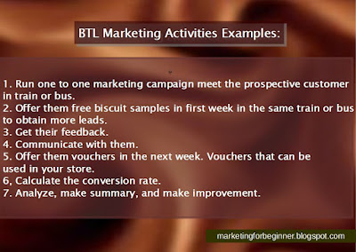 BTL ATL advertising activities examples