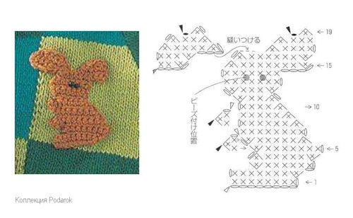 Crochetpedia: 2D Crochet Rabbit / Bunny Applique