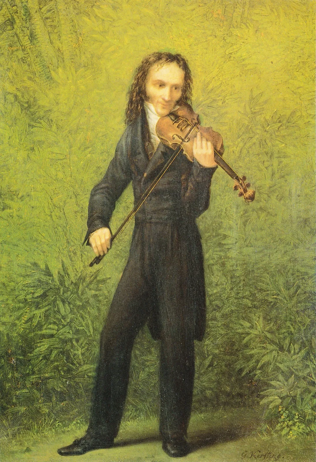 ゲオルク・フリードリヒ・ケルスティングのヴァイオリニストのニコロ・パガニーニの肖像