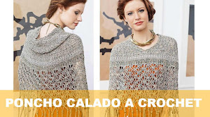 Poncho calado muy chic para tejer con ganchillo