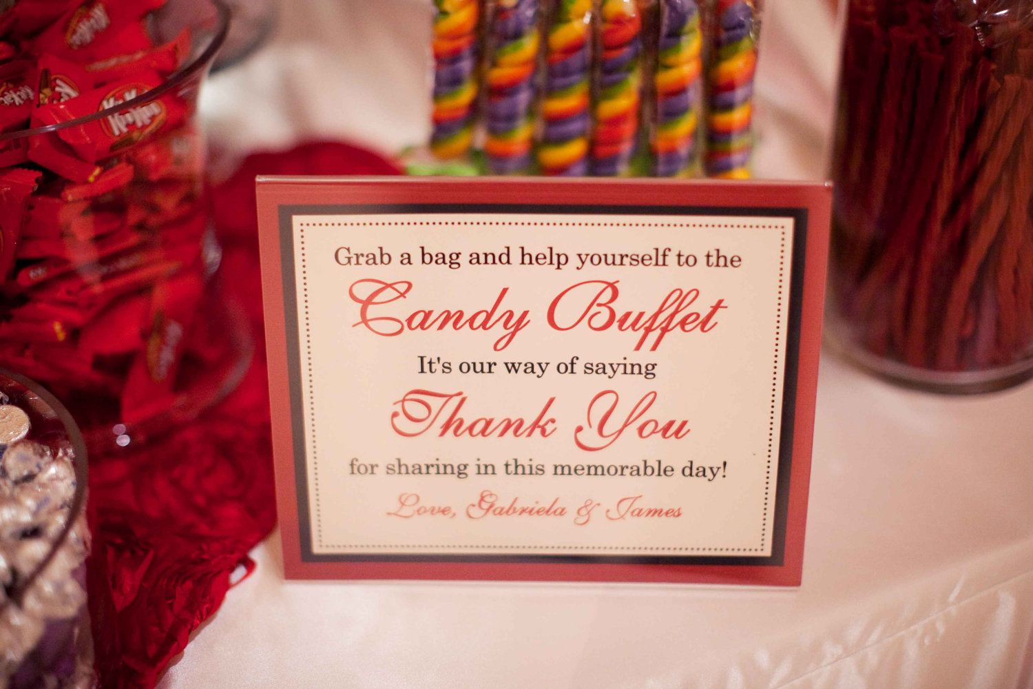 Another Happy Customer! Wedding Candy Buffet Sign