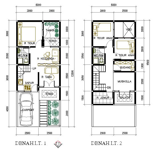 40 Contoh Denah Rumah Minimalis Type 36 Berbagai Model 3000