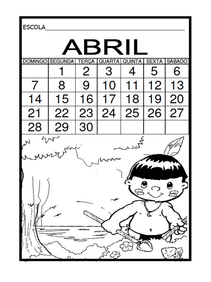 Alfabetizar com AMOR Calendário do mês de Abril