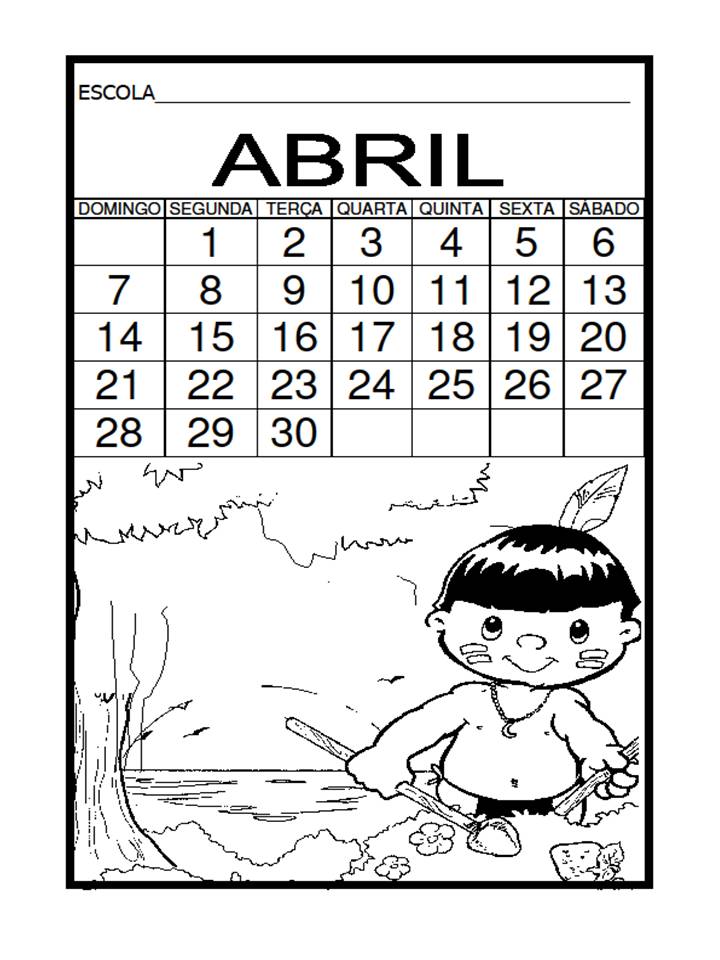 Alfabetizar Com Amor Calendário Do Mês De Abril