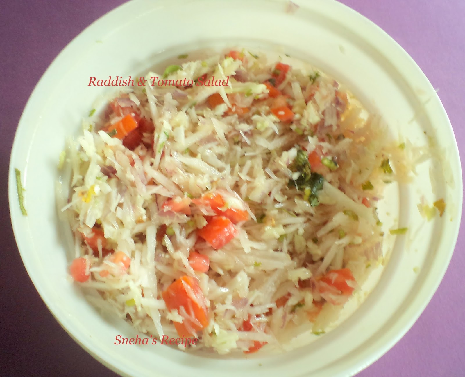 Radish and Tomato Salad Sneha's Recipe