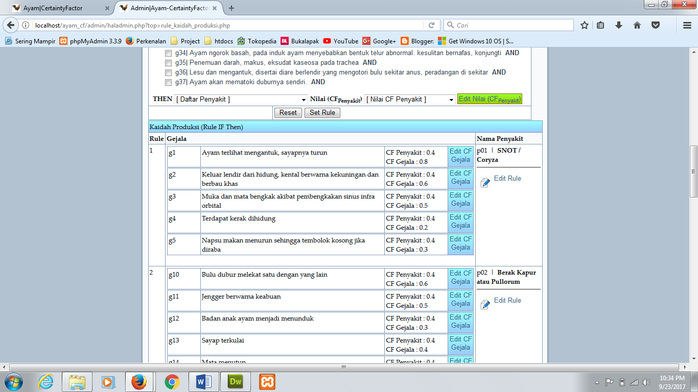 Aplikasi sistem pakar dengan php file